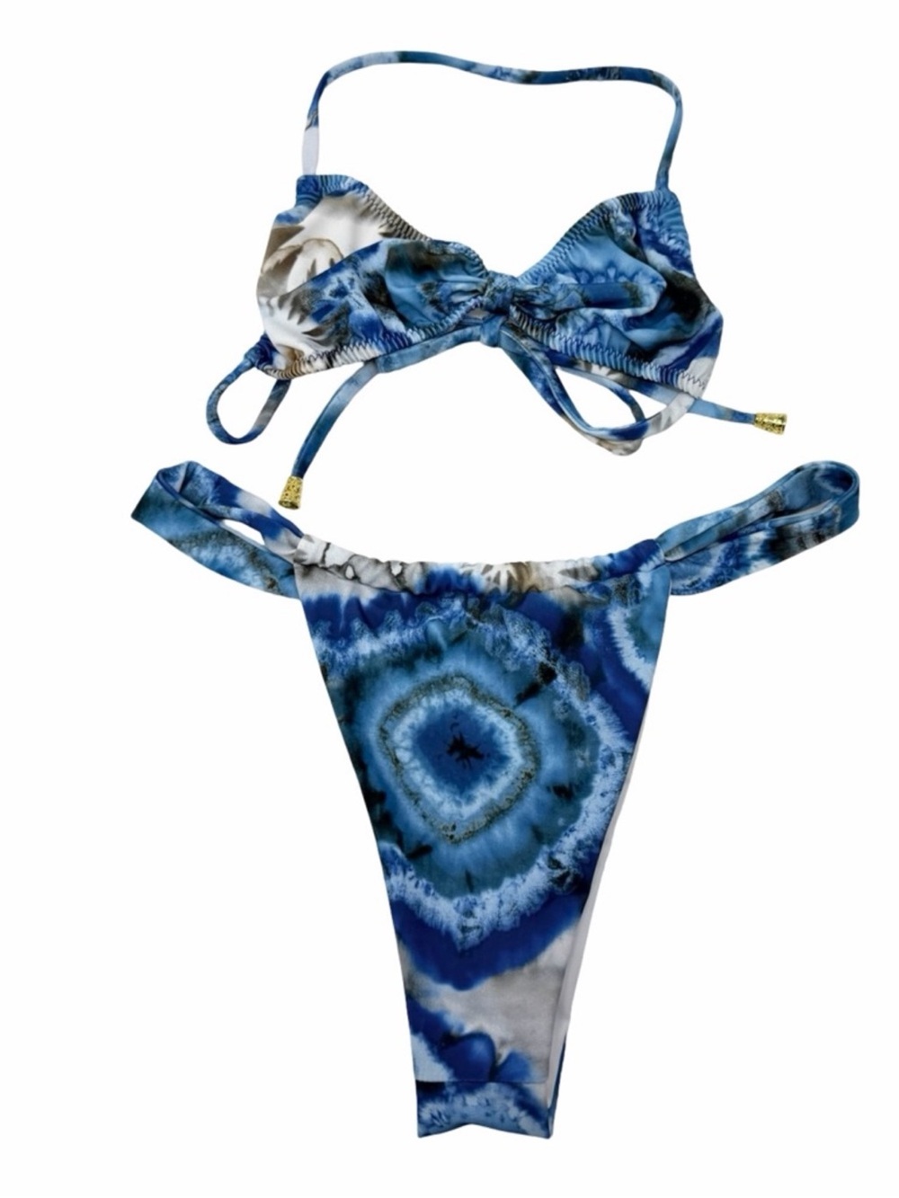 NSA Bikini Set Size S/M Blue Agate Ayla Top Abbie Bottom Beach Vacation Cheeky